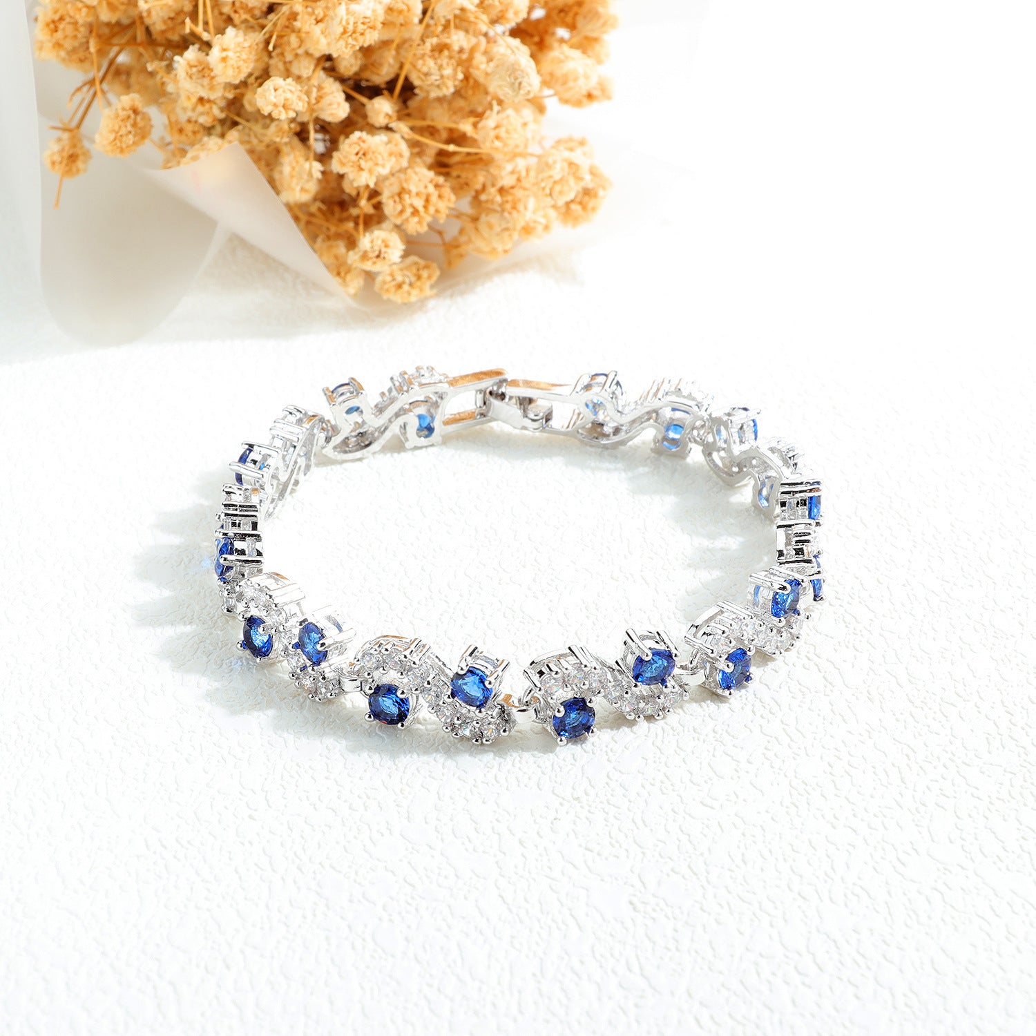 Wholesale Fashion Diamond Zirconia White Gold Plated Bracelet